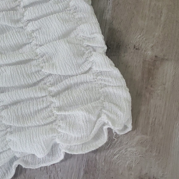 House of Harlow 1960 Ruched Crop Top Cream White Size M Boho Fairycore - Picture 9 of 13